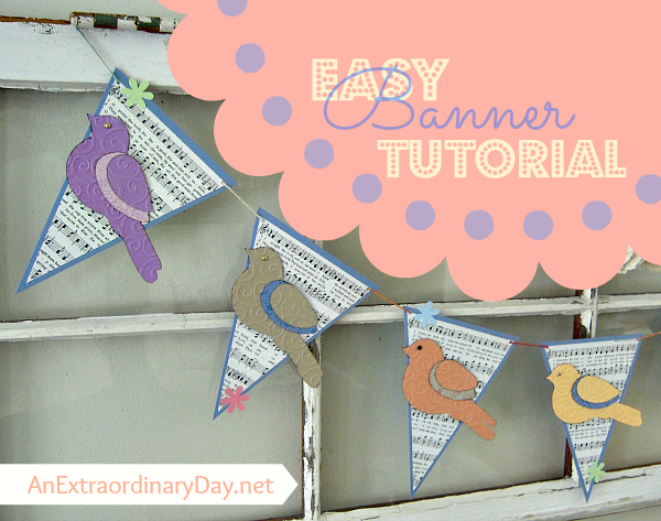 Easy Banner Tutorial - Hymn Page Paper Flag Pennants - AnExtraordinaryDay.net