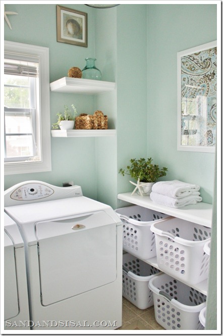 Beachy & Blue & White Laundry Room