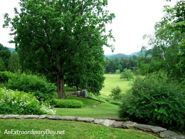 Beautiful landscaped terrace in the Berkshires - Choose JOY and Inspirational Devotional - AnExtraordinaryDay.net