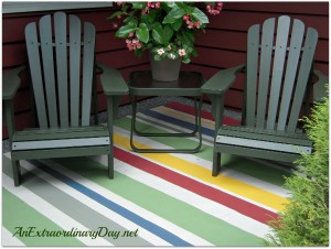 Painted Canvas Floor Cloth - Porch Project | AnExtraordinaryDay.net