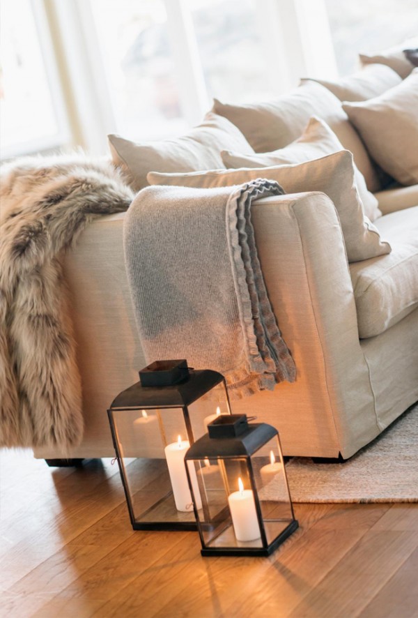 Cozy Throws and Lanterns for Fall