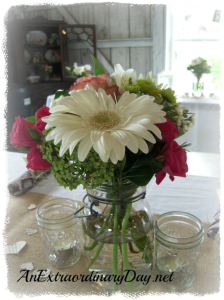 Wedding Flowers in Mason Jar | AnExtraordinaryDay.net