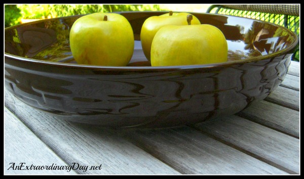 AnExtraordinaryDay.net {31 Extraordinary Days} Day 4 - Autumn Inside Outside - Large Low Bowl of Apples