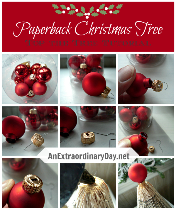 Make a cute Christmas Tree Topper for your Paperback Tree