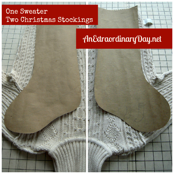 One Sweater - Two Christmas Stockings - Easy DIY Project :: AnExtraordinaryDay.net