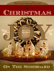AnExtraordinaryDay.net - Christmas Decorating Inspiration - Nativity Vignette - Decorating with wreaths and nativities