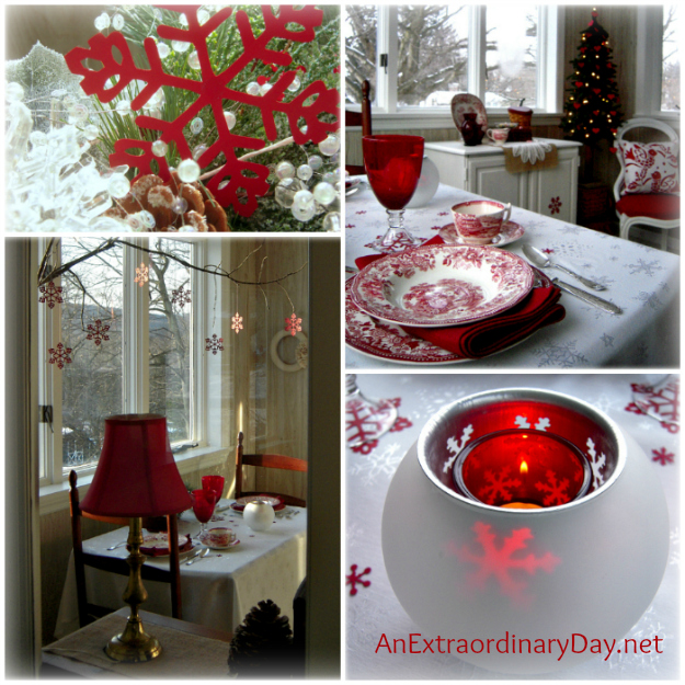 Decorating & Entertaining with Red Snowflakes - AnExtraordinaryDay.net