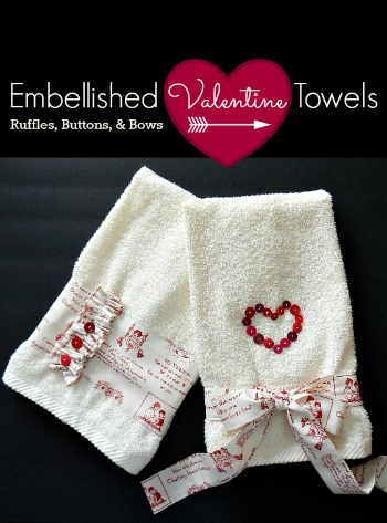 Embellished Valentine Towels