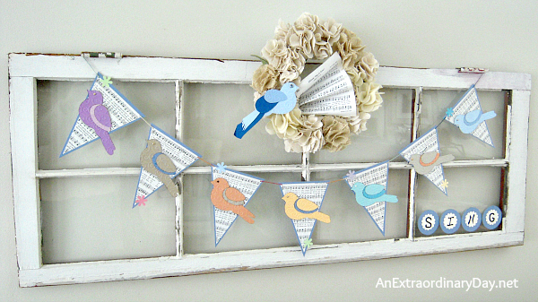 Easy Home Decor Vintage Window Decorated for Spring :: AnExtraordinaryDay.net