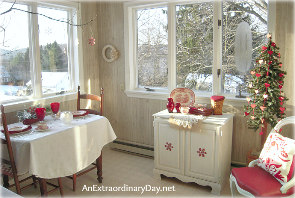 Winter Home Decor with Red & White - AnExtraordianryDay.net