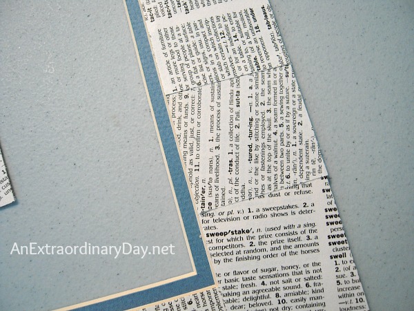 Book Pages Mat for Framed Artwork :: AnExtraordinaryDay.net