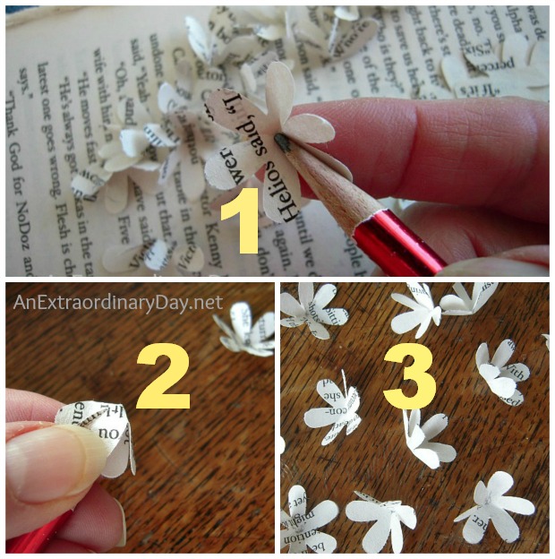 Book Page Flowers :: A Tutorial :: AnExtraordinaryDay.net