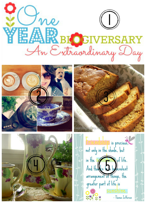 Blogiversary Celebration - Week at a Glance - AnExtraordinaryDay.net