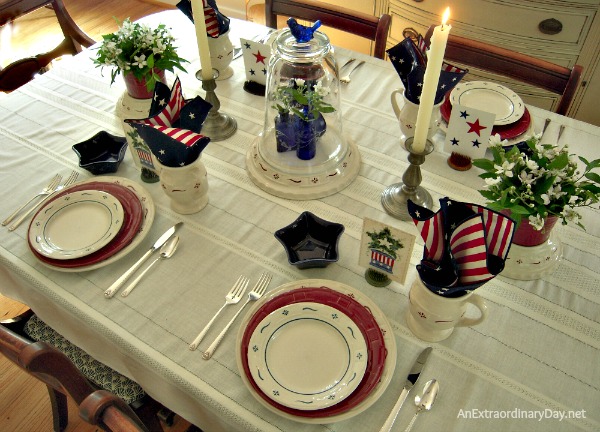 Memorial Day Patriotic Tablesetting -- AnExtraordinaryDay.net