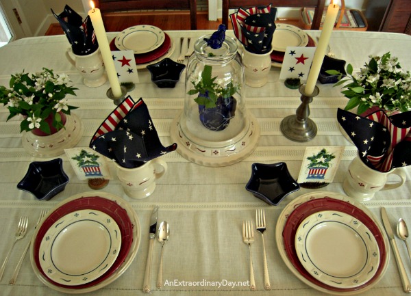 Table Setting for Four -- Memorial Day -- AnExtraordinaryDay.net