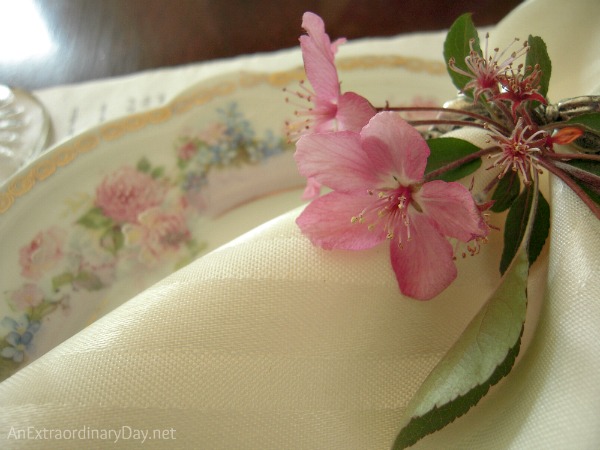 Tablescape :: Pink Crabapple Blossoms