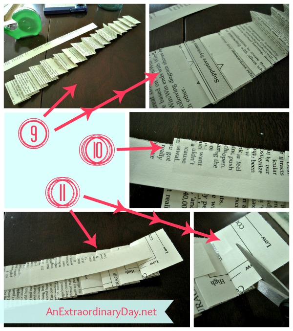 Pleating Book Paper Pages for Mason Jar Collar ::Tutorial :: AnExtraordinaryDay.net