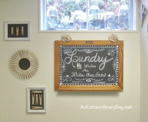 Laundry Room Chalkboard Art :: More on the Makeover - An Extraordinary Day