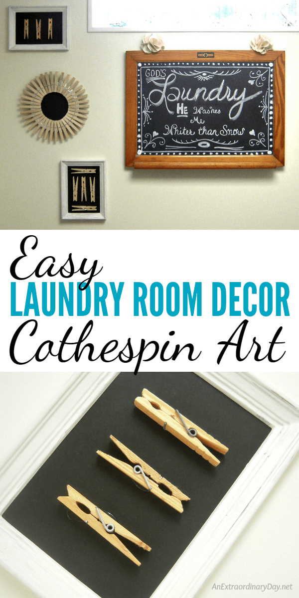 Need Laundry Room Decor Check out how EASY it is to create Clothespin Art...