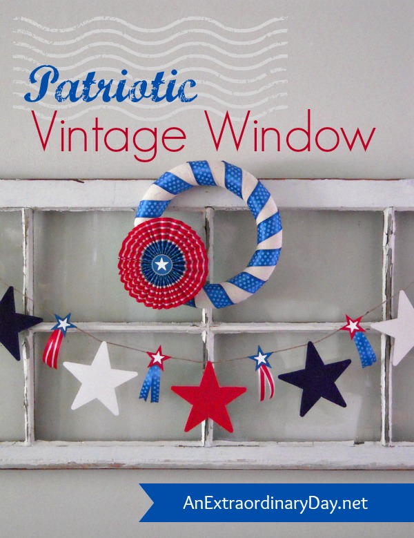 Patriotic Vintage Window & Garland :: AnExtraordinaryDay.net