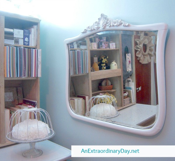 Where Blogger's Create - Crafting Studio - Vintage Mirror - Shabby Style - AnExtraordinaryDay.net