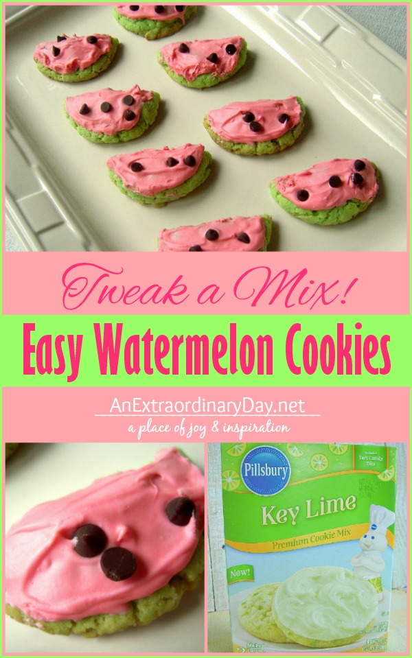 Easy Watermelon Cookies by AnExtraordinaryDay.net