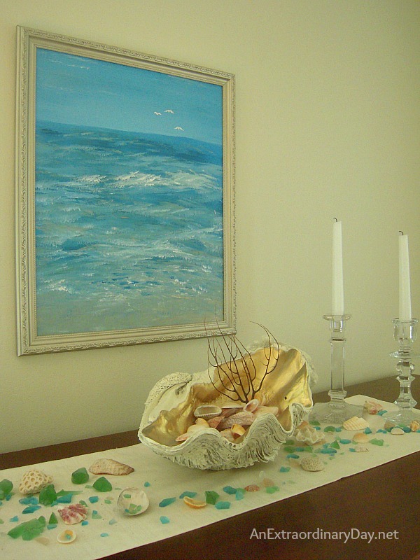 Seashell Vignette :: Coastal Painting :: AnExtraordinaryDay.net