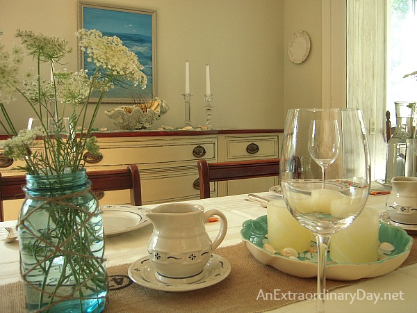 Tablescaping with a coastal theme for brunch