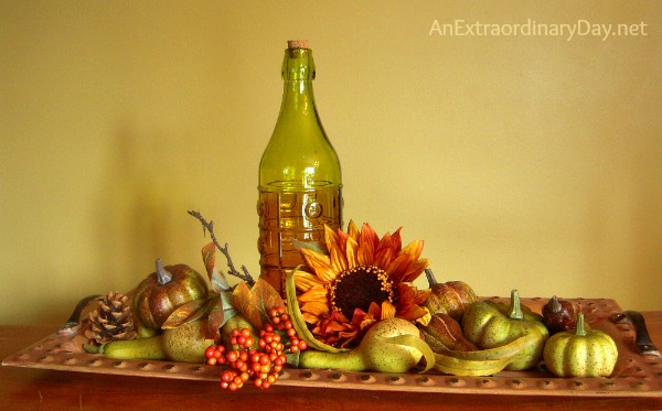 Faux Fall Arrangement :: Create a Vignette for Fall :: AnExtraordinaryDay.net