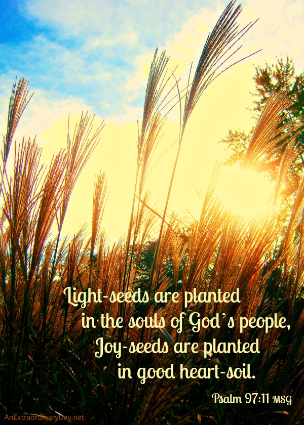 Free Printable :: Psalm 97:11 :: Light-seed are planted in the souls of God's people, Joy-seeds are planted in good heart-soil.
