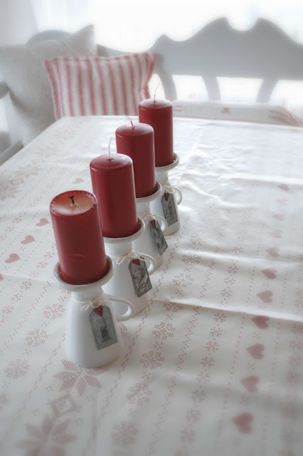 Observing Advent :: Advent Candles on Upturned Mugs - White as Linen