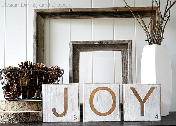 DIY Christmas JOY Scrabble Tiles from Dining, Design & Diapers