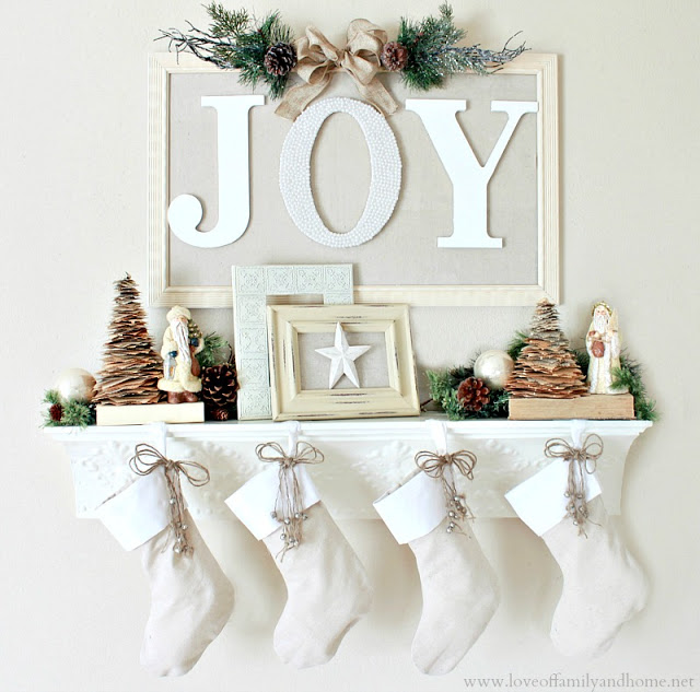 Love of Family & Home :: Christmas JOY mantel 