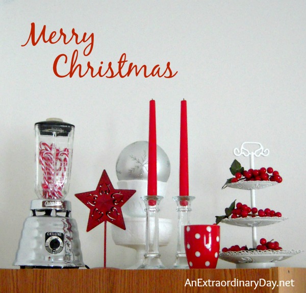 Red & White Christmas Vignette :: AnExtraordinaryDay.net