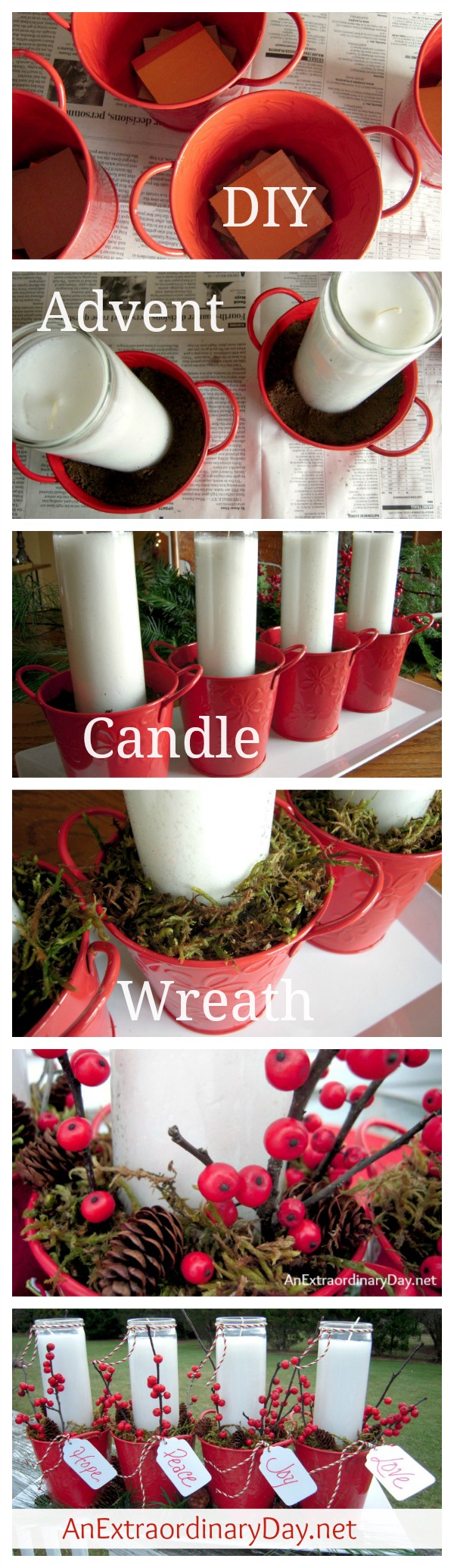 Tutorial :: Not Your Typical DIY Advent Candle Wreath :: AnExtraordinaryDay.net