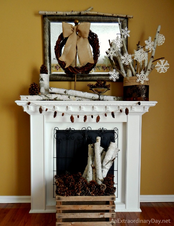 Decorating the Mantel for Winter :: AnExtraordinaryDay.net