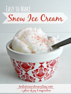 Easy to Make Snow Ice Cream :: AnExtraordinaryDay.net