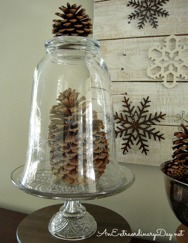 Pine Cones and Snowflakes Winter Decor :: AnExtraordinaryDay.net_