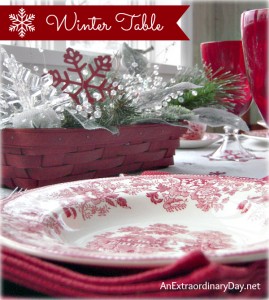 Decorating theTable for Winter with Red and White :: AnExtraordinaryDay.net