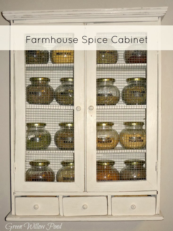 Farmhouse Spice Cabinet from Green Willow Pond :: A Project Inspire{d} Feature at AnExtraordinarDay.net