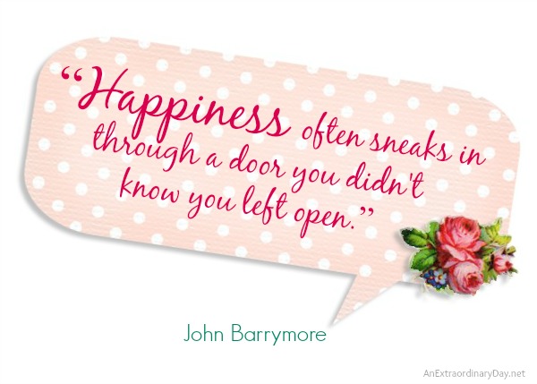 Happiness quote by John Barrymore :: FREE 5x7 Printable :: AnExtraordinaryDay.net