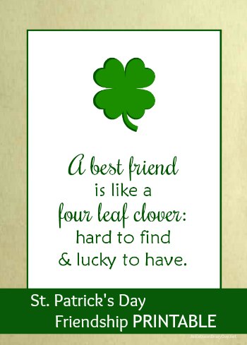 St. Patrick's Day Friendship Printable 