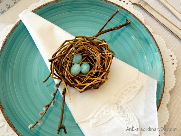 Handmade Birds Nest | Birds Nest Themed Easter Table | AnExtraordinaryDay.net