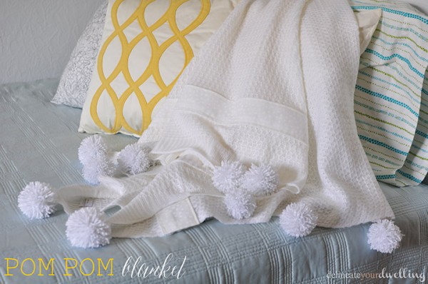 Pom Pom Blanket by Delineate Your Dwelling a Project Inspire{d} feature at AnExtraordinaryDay.net