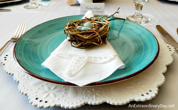 Spring Tablescaping | A Bird's Nest Themed Easter Table | AnExtraordinaryDay.net