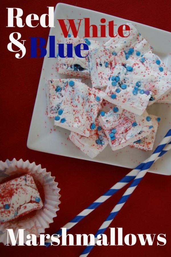 Red, White, and Blue Marshmallows by The Life of a Craft Crazed Mom a Project Inspired feature at AnExtraordinaryDay.net