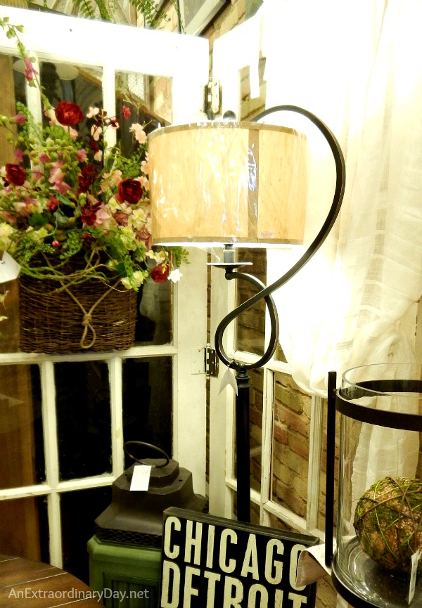 Wrought Iron Lamp and Floral Wall Basket at Canterbury Cottage :: AnExtraordinaryDay.net