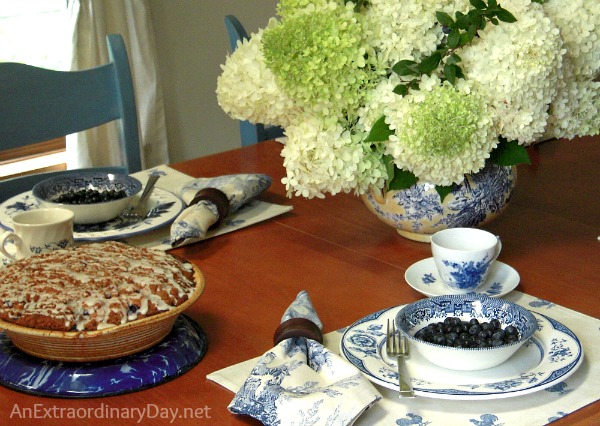 Blueberry Breakfast and Tablescape AnExtraordinaryDay.net