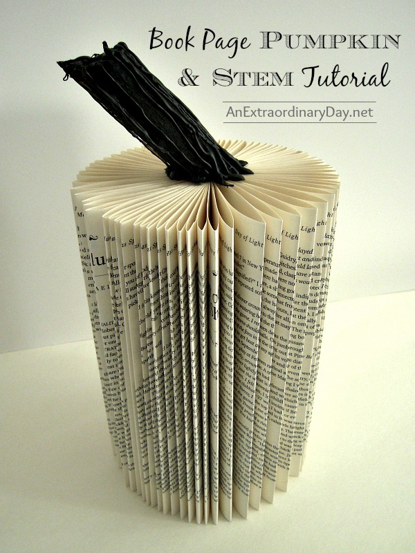 Create Realistic Stems and Book Page Pumpkins for Fall Home Decor