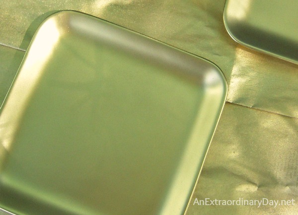 Brass Painted Plates for FolkArt Stencil1 #PlaidCrafts Makeover :: AnExtraordinaryDay.net